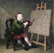 William Hogarth Self-portrait painting
